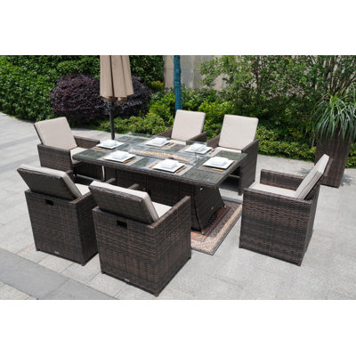 7 piece rattan cube garden furniture discount